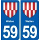 59 Watten blason autocollant plaque stickers ville