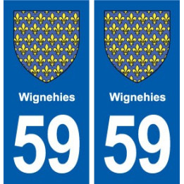 59 Wignehies blason autocollant plaque stickers ville