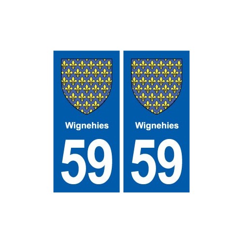 59 Wignehies blason autocollant plaque stickers ville