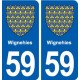 59 Wignehies blason autocollant plaque stickers ville