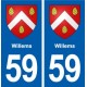 59 Willems blason autocollant plaque stickers ville
