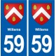 59 Willems escudo de armas de la etiqueta engomada de la placa de pegatinas de la ciudad
