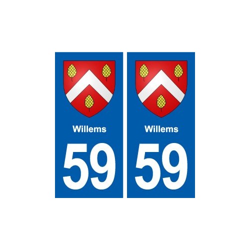 59 Willems blason autocollant plaque stickers ville