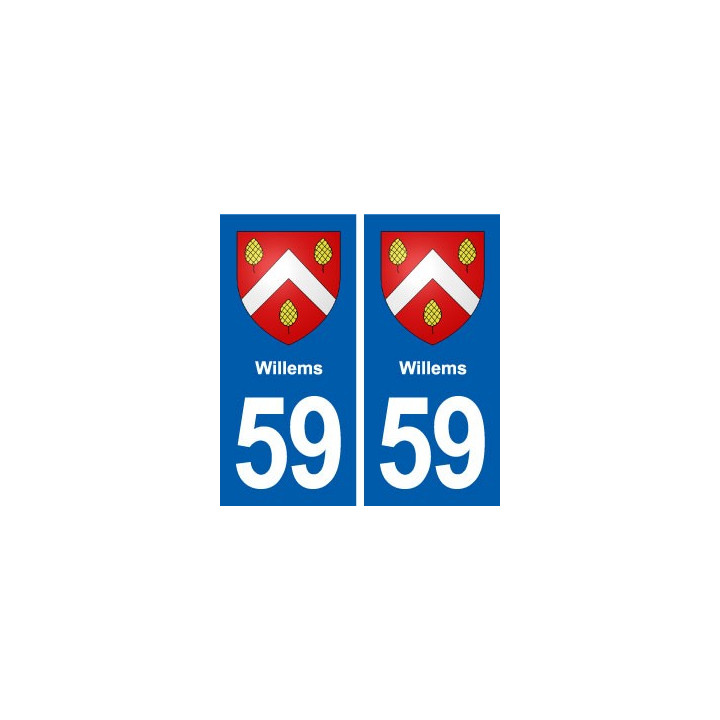 59 Willems blason autocollant plaque stickers ville