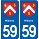 59 Willems blason autocollant plaque stickers ville
