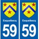 59 Esquelbecq  blason autocollant plaque stickers ville