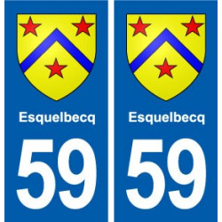 59 Esquelbecq  blason autocollant plaque stickers ville