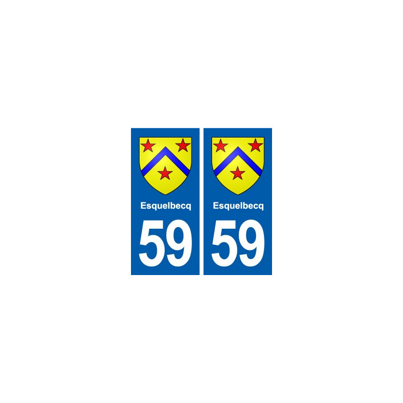 59 Esquelbecq  blason autocollant plaque stickers ville