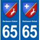 65 Barbazan-Debat blason autocollant plaque stickers ville