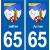 65 Juillan blason autocollant plaque stickers ville