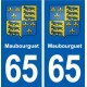 65 Maubourguet blason autocollant plaque stickers ville