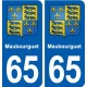 65 Maubourguet blason autocollant plaque stickers ville