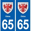 65 Odos blason autocollant plaque stickers ville