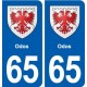 65 Odos blason autocollant plaque stickers ville