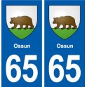 65 Ossun blason autocollant plaque stickers ville