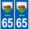65 Ossun blason autocollant plaque stickers ville