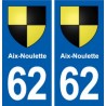 62 Aix-Noulette blason autocollant plaque stickers ville