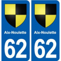 62 Aix-Noulette blason autocollant plaque stickers ville