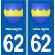 62 Allouagne blason autocollant plaque stickers ville