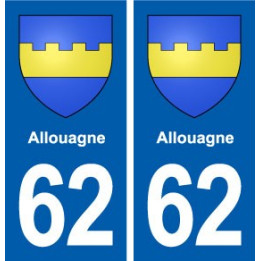 62 Allouagne blason autocollant plaque stickers ville