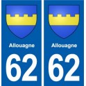 62 Allouagne blason autocollant plaque stickers ville
