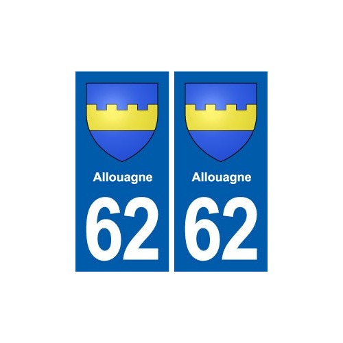 62 Allouagne blason autocollant plaque stickers ville