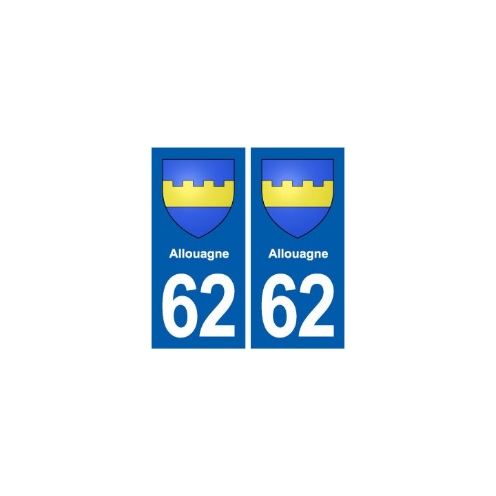 62 Allouagne blason autocollant plaque stickers ville