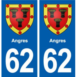 62 Angres blason autocollant plaque stickers ville