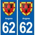 62 Angres blason autocollant plaque stickers ville