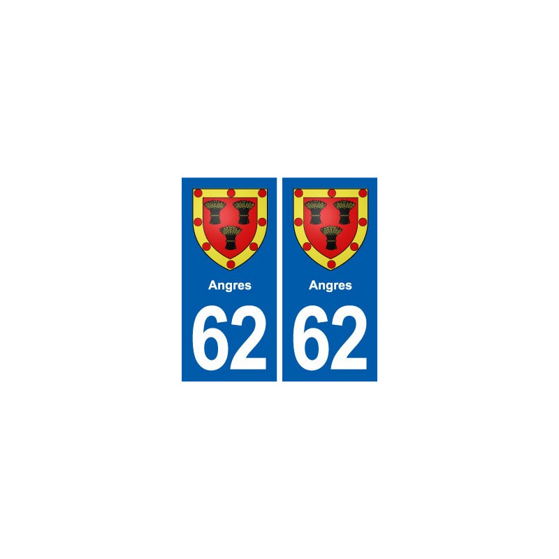 62 Angres blason autocollant plaque stickers ville