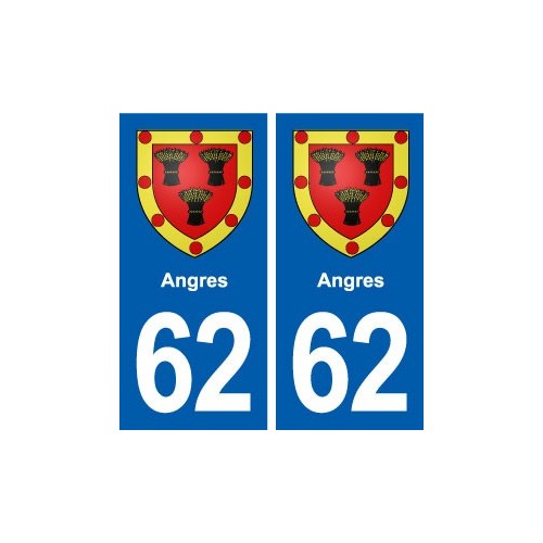 62 Angres blason autocollant plaque stickers ville