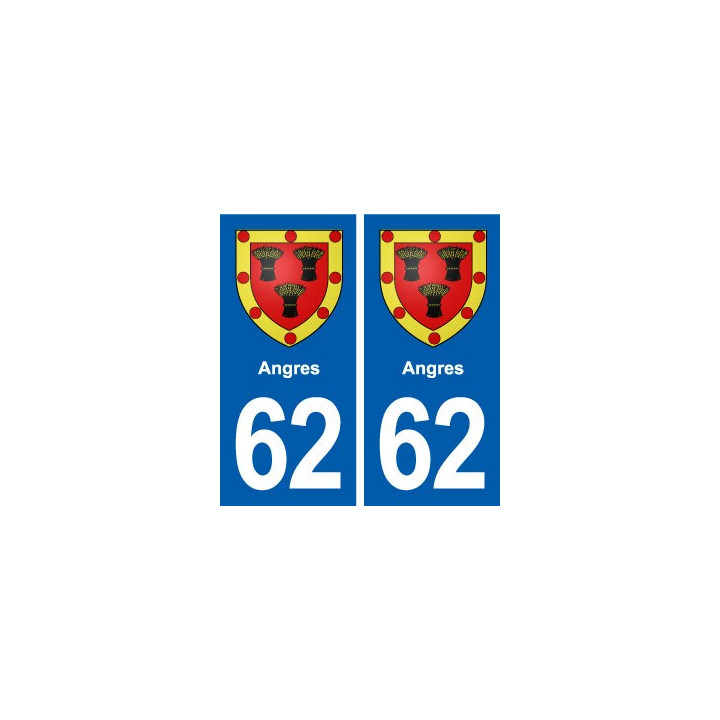 62 Angres blason autocollant plaque stickers ville