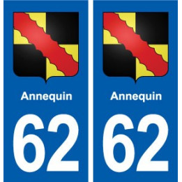62 Annequin blason autocollant plaque stickers ville