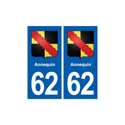 62 Annequin blason autocollant plaque stickers ville