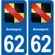62 Annequin blason autocollant plaque stickers ville