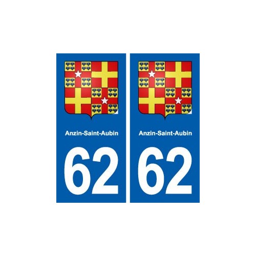 62 Anzin-Saint-Aubin blason autocollant plaque stickers ville