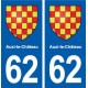 62 Auxi-le-Château blason autocollant plaque stickers ville