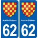62 Auxi-le-Château blason autocollant plaque stickers ville