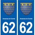 62 Avesnes-le-Comte blason autocollant plaque stickers ville