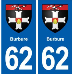 62 Burbure blason autocollant plaque stickers ville