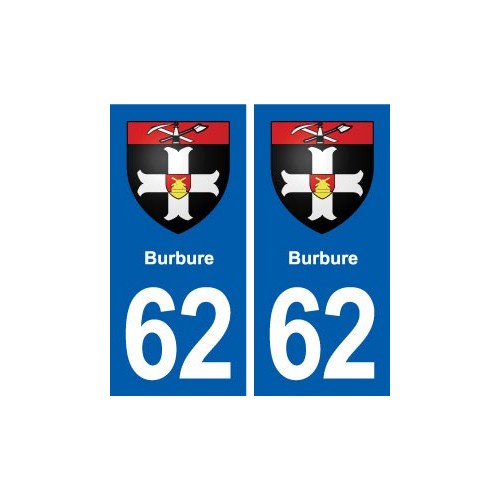 62 Burbure blason autocollant plaque stickers ville