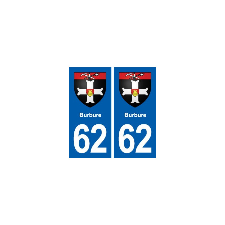 62 Burbure blason autocollant plaque stickers ville