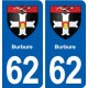 62 Burbure blason autocollant plaque stickers ville