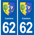 62 Camiers blason autocollant plaque stickers ville