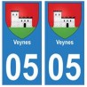 05 Veynes ville autocollant plaque