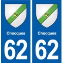 62 Chocques blason autocollant plaque stickers ville