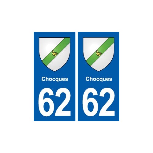 62 Chocques blason autocollant plaque stickers ville