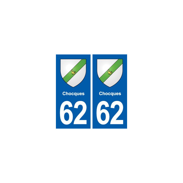 62 Chocques blason autocollant plaque stickers ville