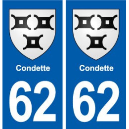 62 Condette blason autocollant plaque stickers ville