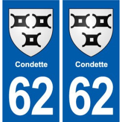 62 Condette blason autocollant plaque stickers ville